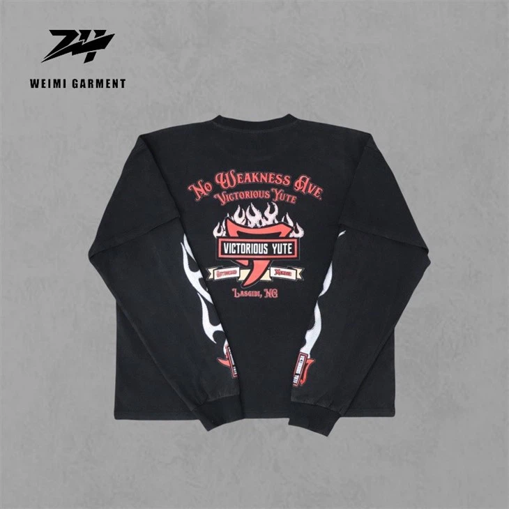 Street Wear Double Layer Long Sleeve T-shirts